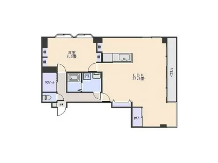 カーサピッコラ前橋(1LDK/4階)の間取り写真