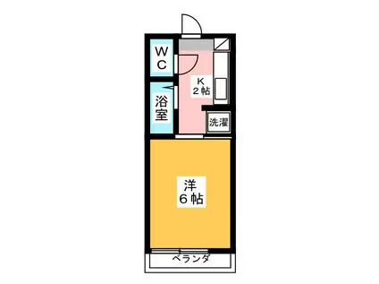 ダイヤハイム(1K/2階)の間取り写真