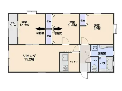 ハートランド A(3LDK/2階)の間取り写真