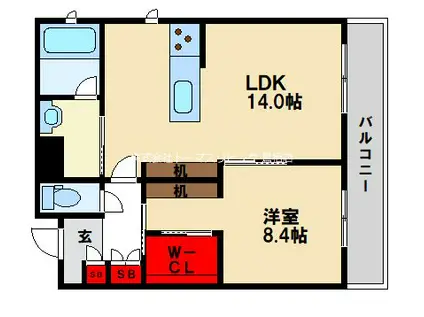 シャーメゾンステージ鳥栖(1LDK/2階)の間取り写真