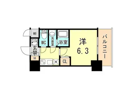 ファステート神戸コンチェール(1K/9階)の間取り写真