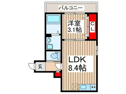 AJおおたかの森(1LDK/1階)の間取り写真