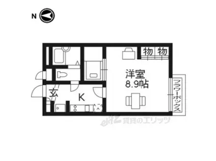 レオパレス ROUTELEON(1K/2階)の間取り写真