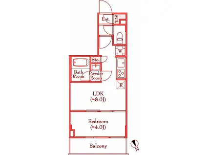 ルミーク関内II(1LDK/2階)の間取り写真