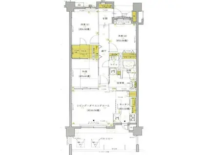 レーベンハイム鎌倉マナーハウス(3LDK/5階)の間取り写真