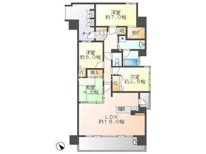 レゾンシティ安城ミッドレジデンス(4LDK/9階)の間取り写真