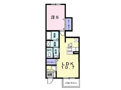 アルバ・カーサA(1LDK/1階)の間取り写真
