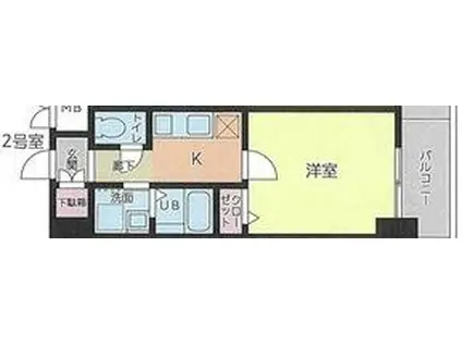 第18金山フクマルビル(1K/2階)の間取り写真