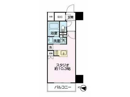 ネベル北四番丁PRIERE(ワンルーム/6階)の間取り写真