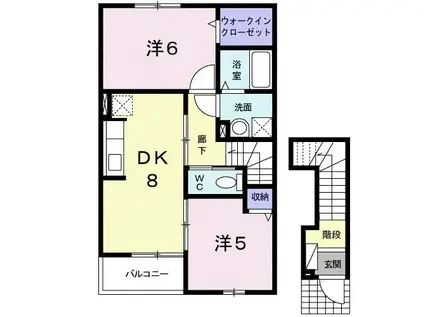 レオネクストFERIO瀬田(1K/1階)の間取り写真