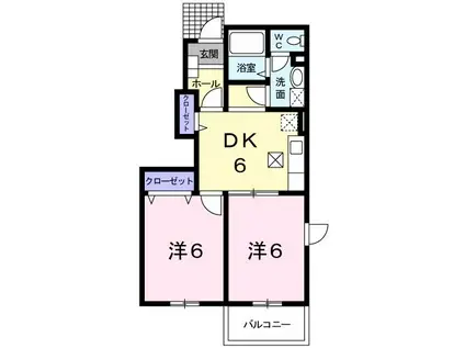 コリーヌ・アビタシオン(ワンルーム/1階)の間取り写真