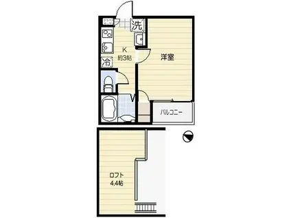 TWK神水(1DK/5階)の間取り写真