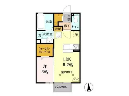 ブラウ バウムA(1LDK/1階)の間取り写真