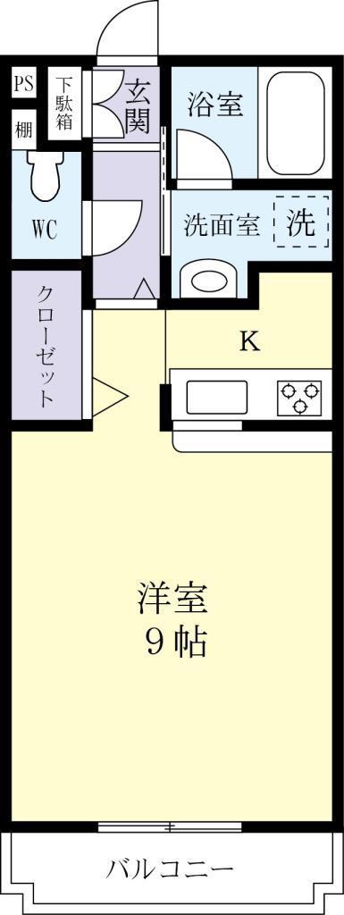 メゾン・ド・カミミト(1K/2階)の間取り写真