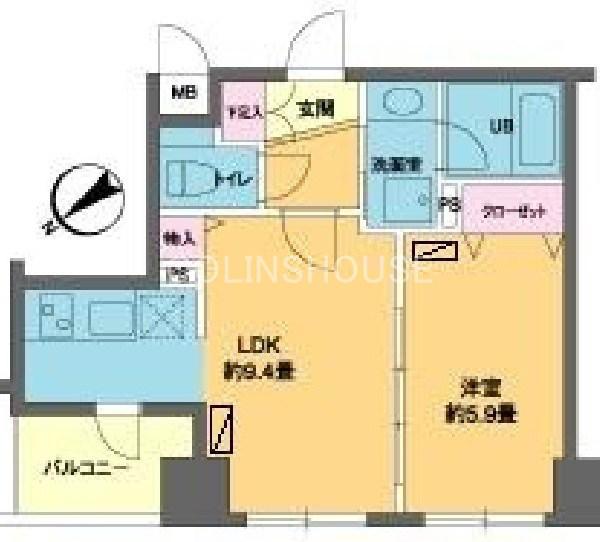 カスタリア北上野(1LDK/10階)の間取り写真