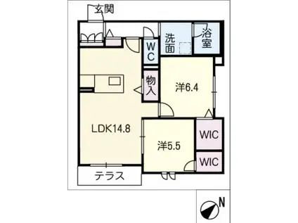 メゾン ド ユミール(2LDK/1階)の間取り写真