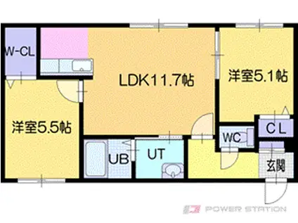 アッサンブラージュC.T.Y (2LDK/2階)の間取り写真