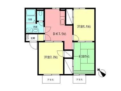 レジデンス翔(3DK/1階)の間取り写真
