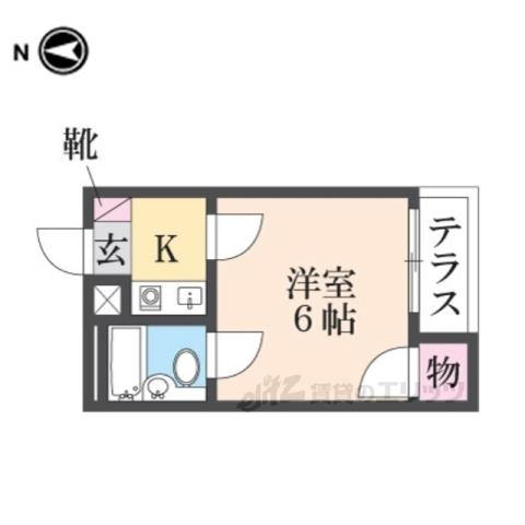 コンフォート牧野(1K/1階)の間取り写真