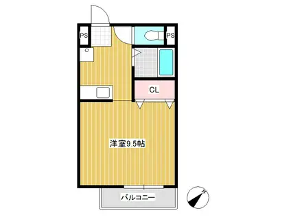 ガラ・プシケ(ワンルーム/3階)の間取り写真