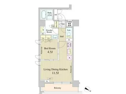 セレサ東日本橋(1LDK/7階)の間取り写真