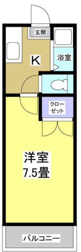 ハイツ・シェル・ド・ポメ(1K/2階)の間取り写真