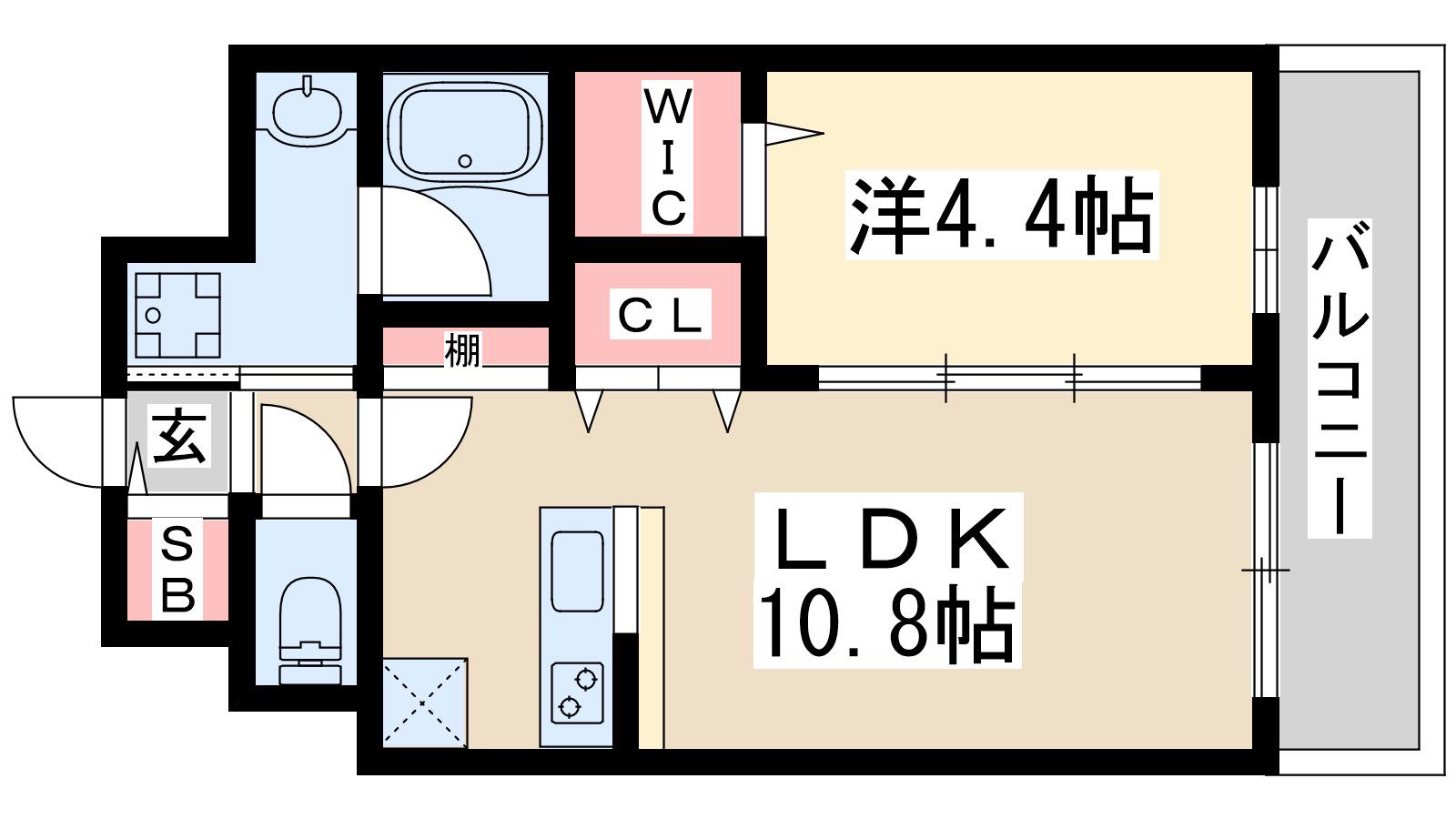 スプランディッド新大阪8(1LDK/7階)の間取り写真