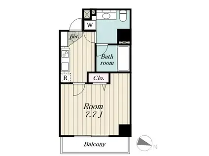 ガリシア池上(1K/2階)の間取り写真