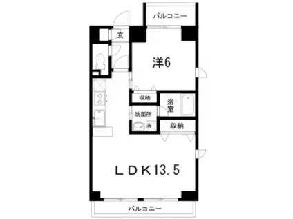 シャルマン(1LDK/7階)の間取り写真