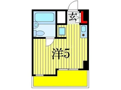 ユーコート本八幡(ワンルーム/4階)の間取り写真