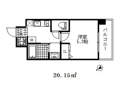 スプランディッド元町山手(1K/5階)の間取り写真