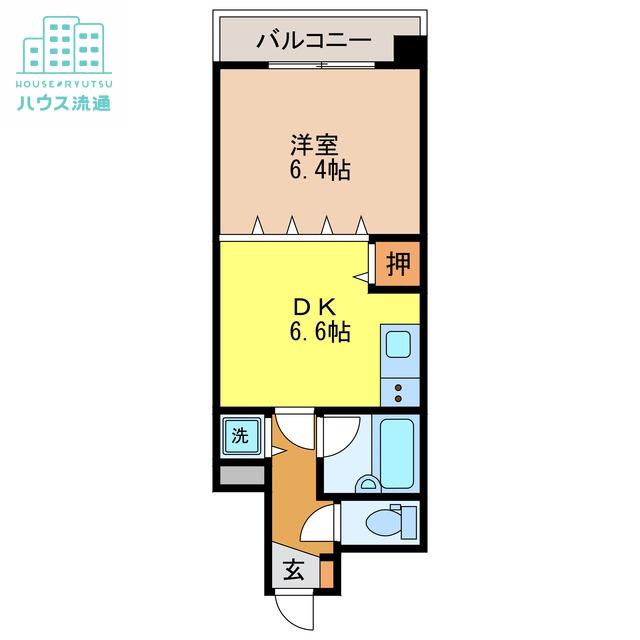 クオーレ鍛冶屋町(1DK/5階)の間取り写真