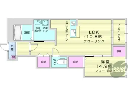 ソレイユⅡ(1LDK/1階)の間取り写真