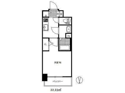 アドバンス神戸マーレ(1K/7階)の間取り写真