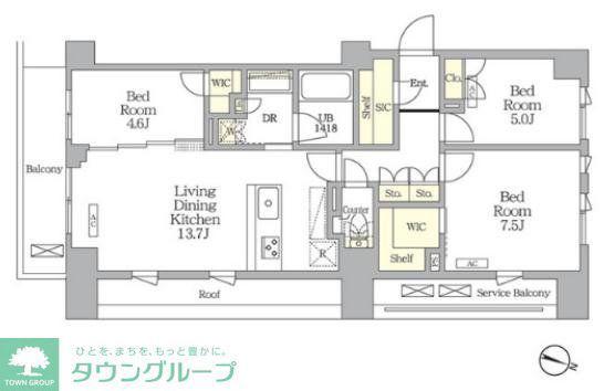 AIFLAT明大前(3LDK/3階)の間取り写真