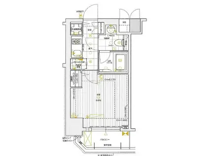 リーガル京町堀II(1K/9階)の間取り写真