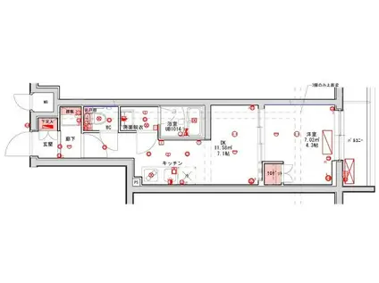 ハーモニーレジデンス品川大井町品川大井町レジデンス(1DK/3階)の間取り写真