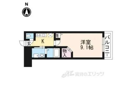 ハピネス11(1K/1階)の間取り写真