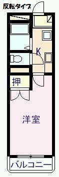 アルカディア(1K/3階)の間取り写真