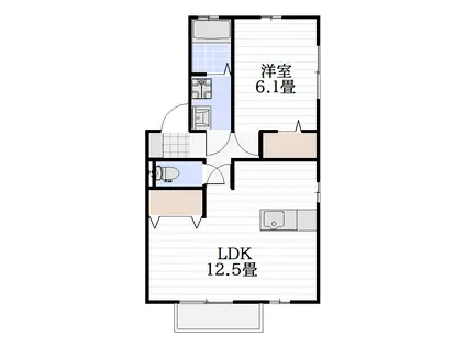 プリムヴェールD(1LDK/1階)の間取り写真