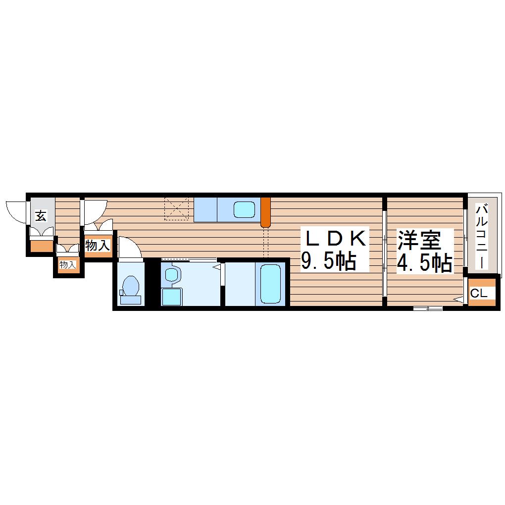 フェリーズ南仙台(1LDK/1階)の間取り写真