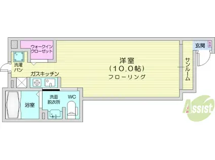 ファイン高砂(ワンルーム/1階)の間取り写真