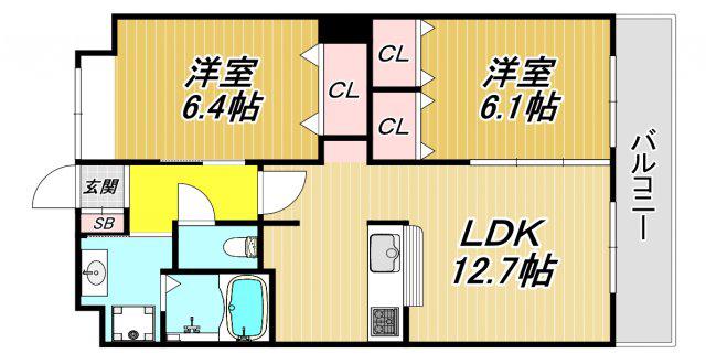 ブリーズM(2LDK/3階)の間取り写真