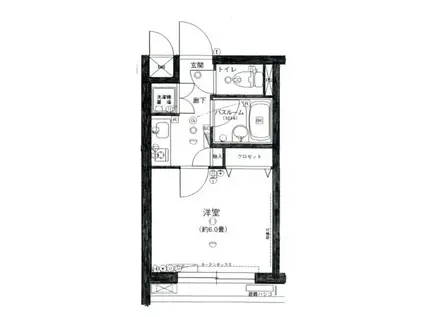 エクセシオーネ赤塚(1K/1階)の間取り写真