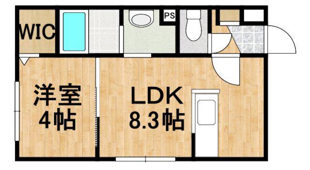 LIEN KITAHIROSHIMAIII(1LDK/1階)の間取り写真
