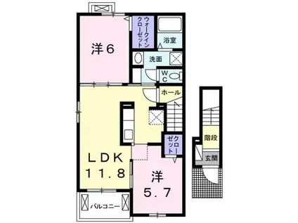リバイバルMII(2LDK/2階)の間取り写真