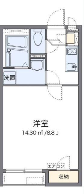 クレイノ石井町(ワンルーム/2階)の間取り写真