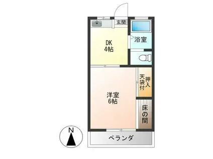 コーポオオヤマ(1DK/2階)の間取り写真