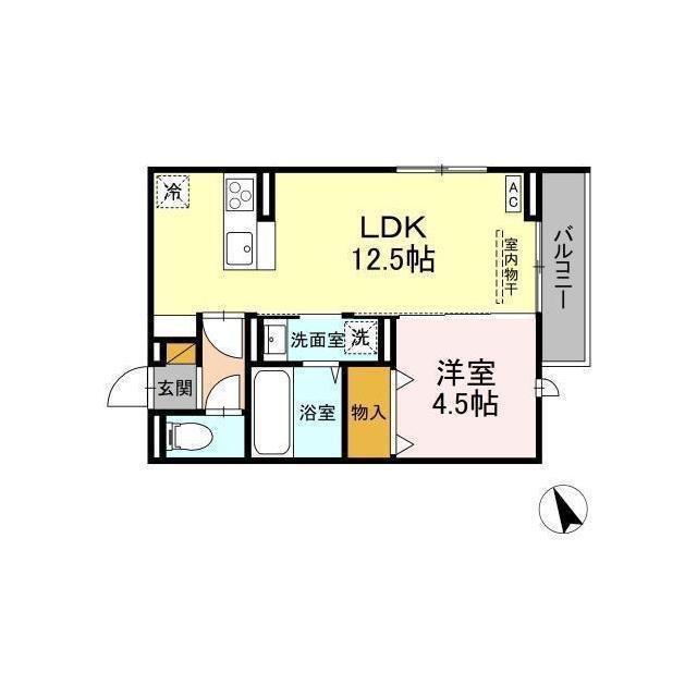 セレウィータ栄町(1LDK/2階)の間取り写真