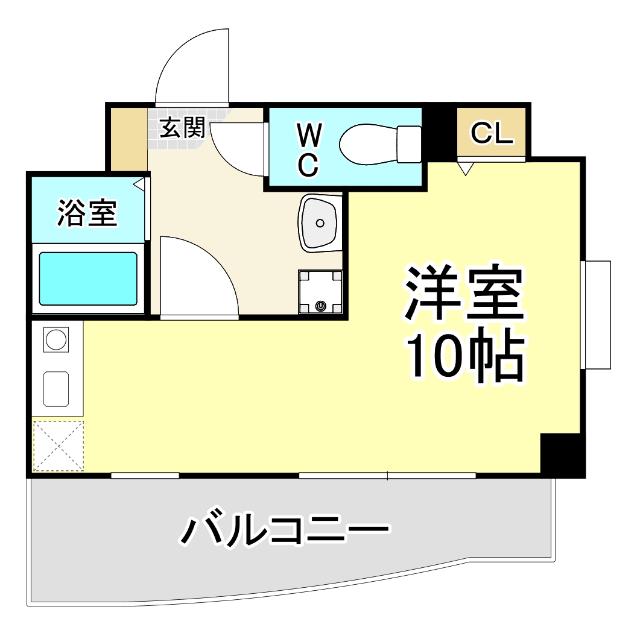 北九州モノレール 片野駅 徒歩7分 6階建 築29年(ワンルーム/6階)の間取り写真